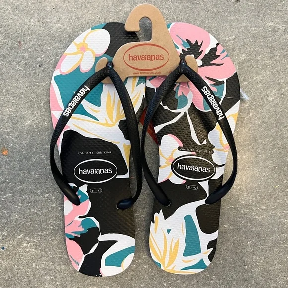 🌸 HAVAIANAS Tropical Flip Flops Sandals Shoes NWT - Picture 1 of 4